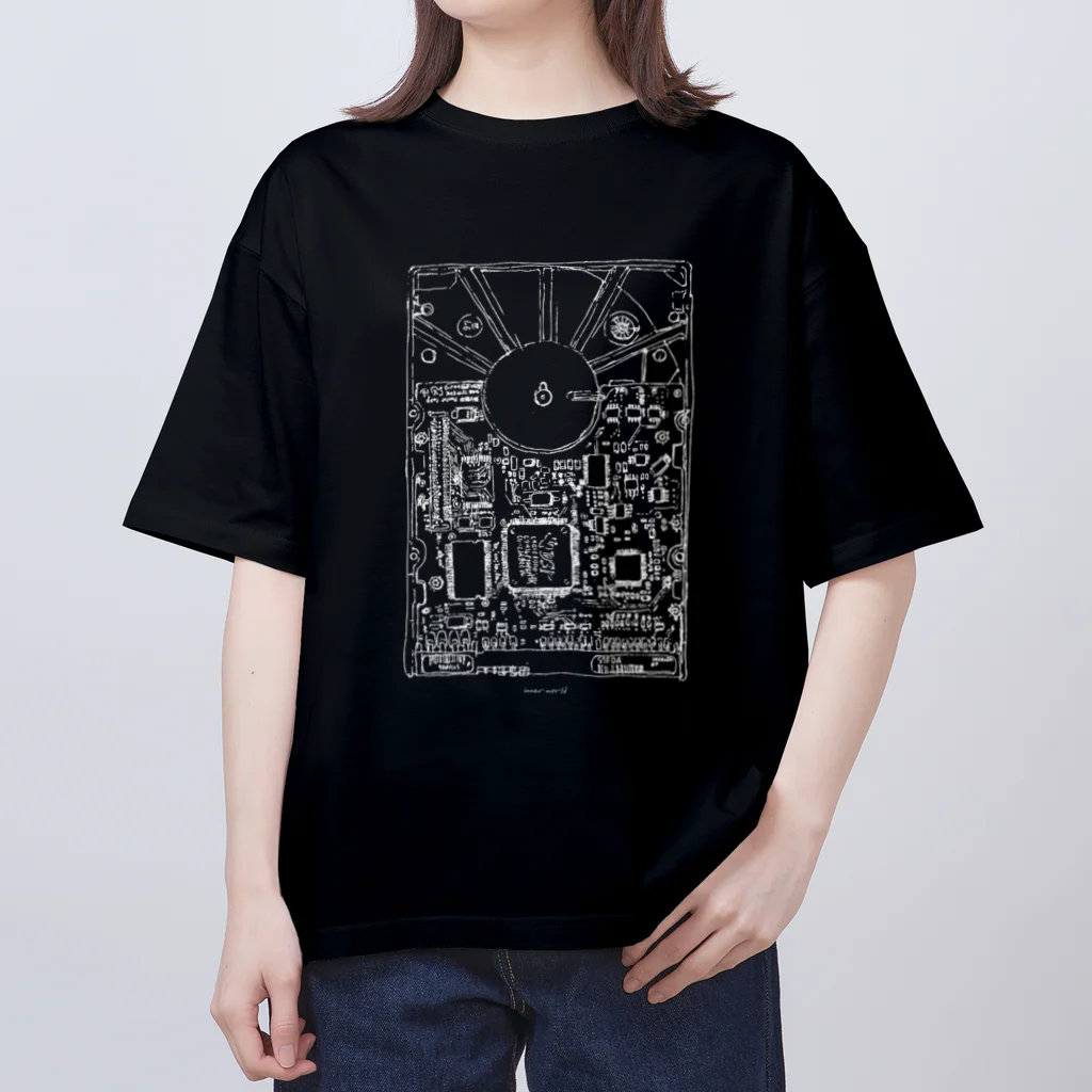 drawing_no_goodsのinner world_whiteprint オーバーサイズTシャツ