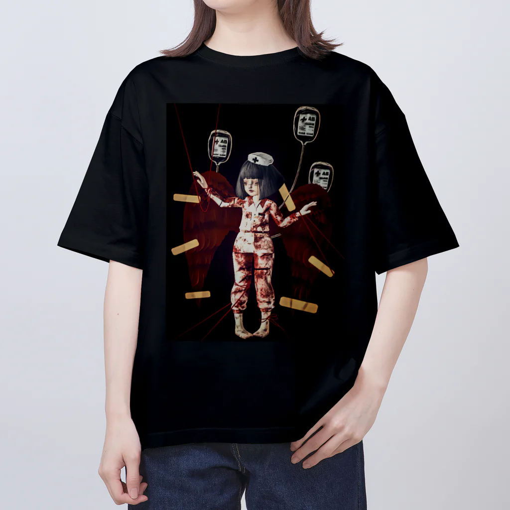 【ホラー専門店】ジルショップの血まみれマリオネット市松人形 Oversized T-Shirt