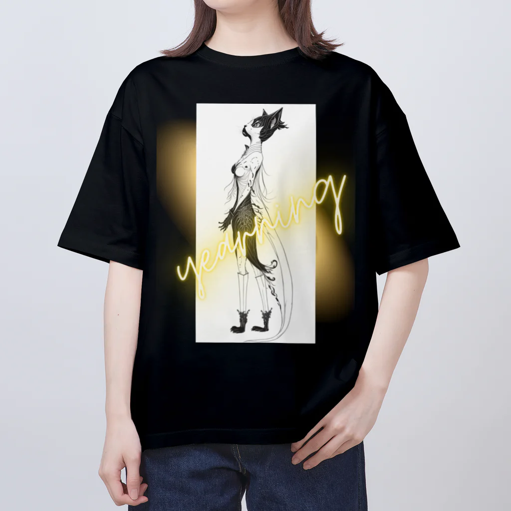 miamissioneの猫の妖精は未知の世界に憧れている！ Cat fairies yearn for the unknown! オーバーサイズTシャツ