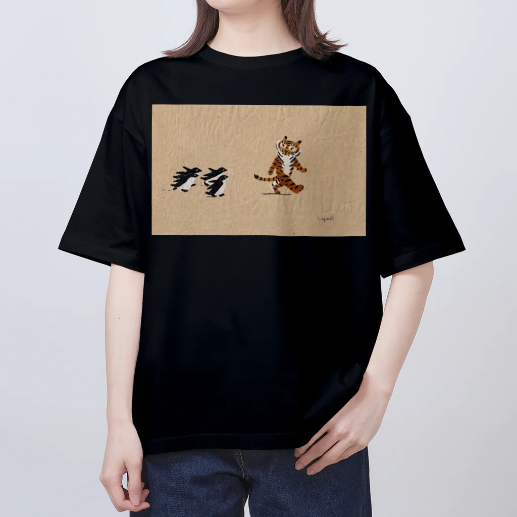 segasworksのトラちゃんとペンギンたち オーバーサイズTシャツ