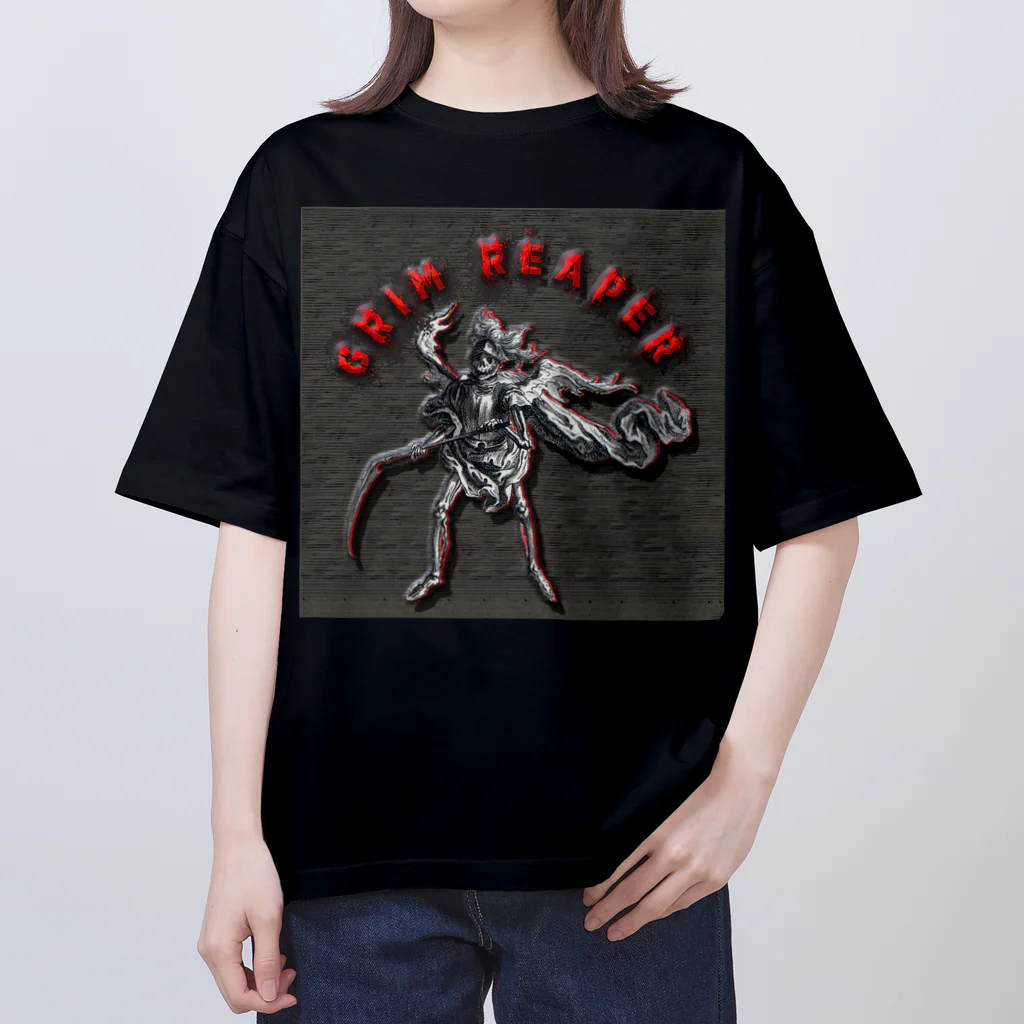 PALA's SHOP　cool、シュール、古風、和風、のGrim Reaperー鎧を着た死神 Oversized T-Shirt