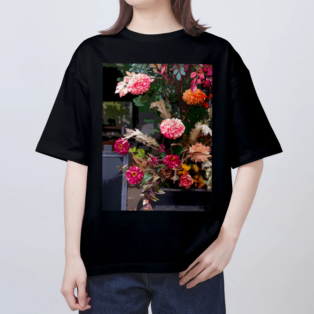 Das ist hübschのDahlia Vase - oil painting-  オーバーサイズTシャツ