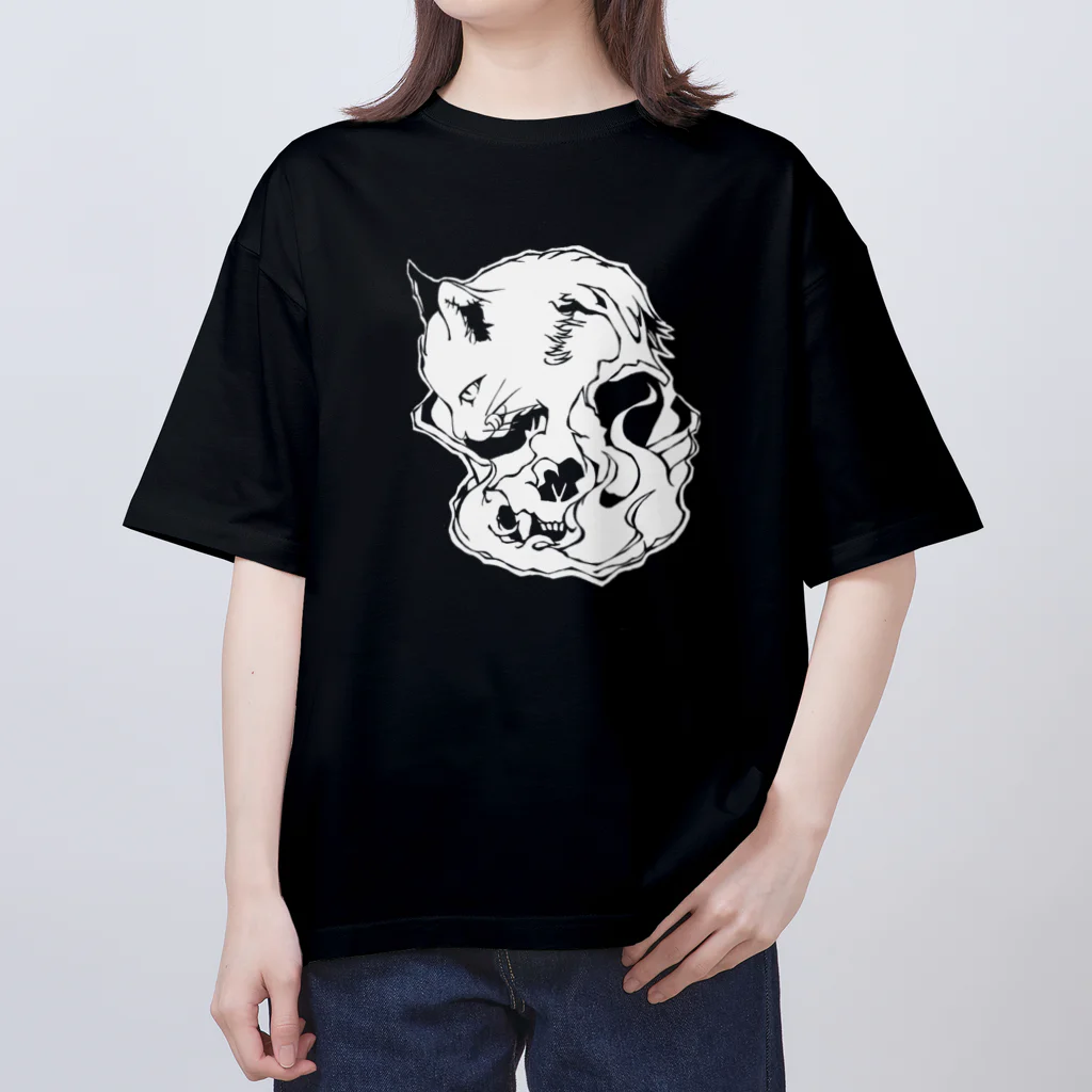 grau und mattのCats And Skulls White オーバーサイズTシャツ