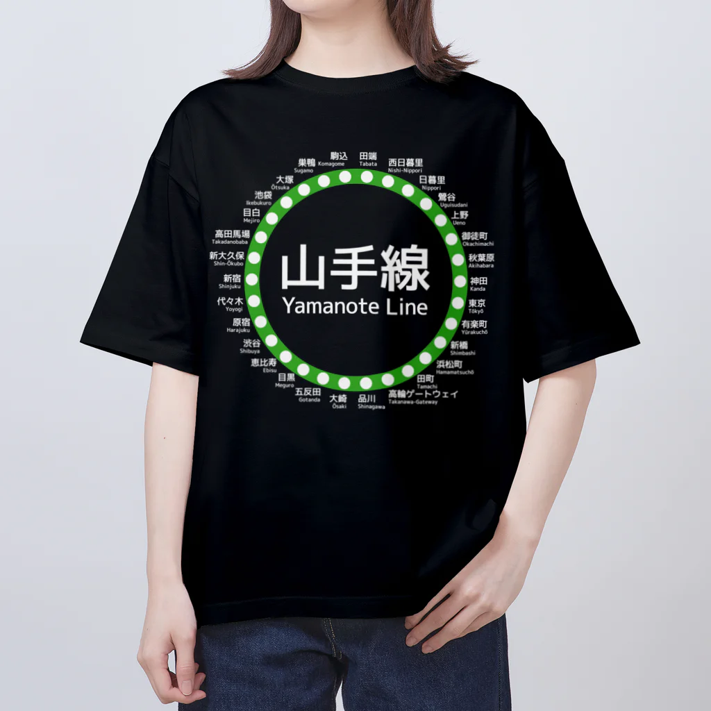 DRIPPEDのJR山手線路線図 白ロゴ オーバーサイズTシャツ