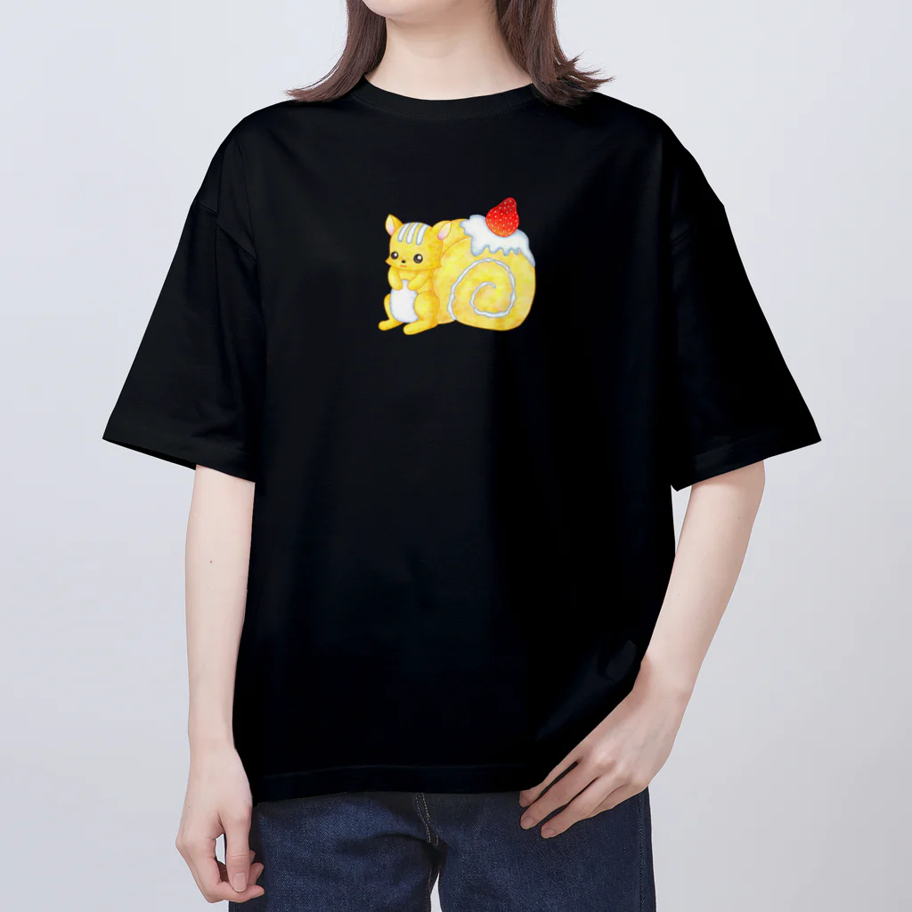 satoayaのアニマルカフェのフードアニマル　ロールケーキリス オーバーサイズTシャツ