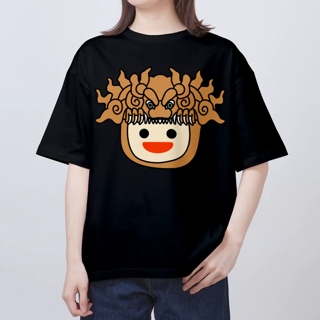 ヨープキャンが気になったの獅子噛っ子 ヘッド Oversized T-Shirt