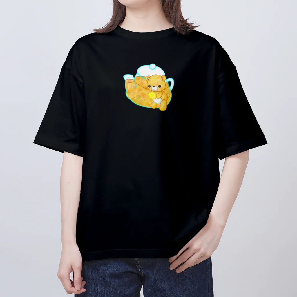 satoayaのアニマルカフェのドリンクマ　レモンティー オーバーサイズTシャツ