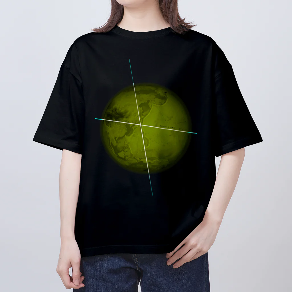 Earth’s Navel Ley LineのEarth's Navel Ley Line (Black) オーバーサイズTシャツ