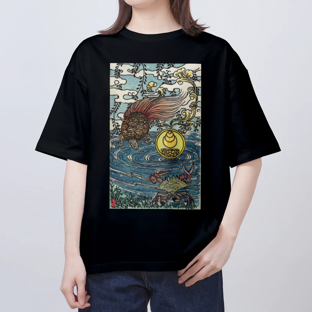 JapaneseArt Yui Shopの亀蟹合戦 オーバーサイズTシャツ