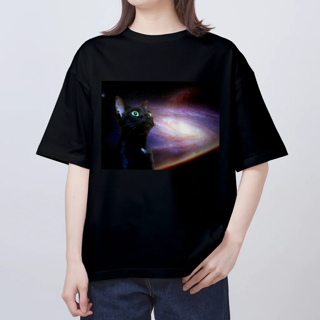 hashiba_のspace cat オーバーサイズTシャツ