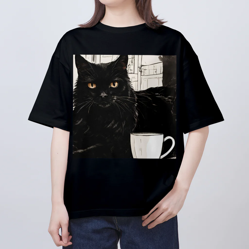 kuroneko0405の黒猫とコーヒー③ Oversized T-Shirt