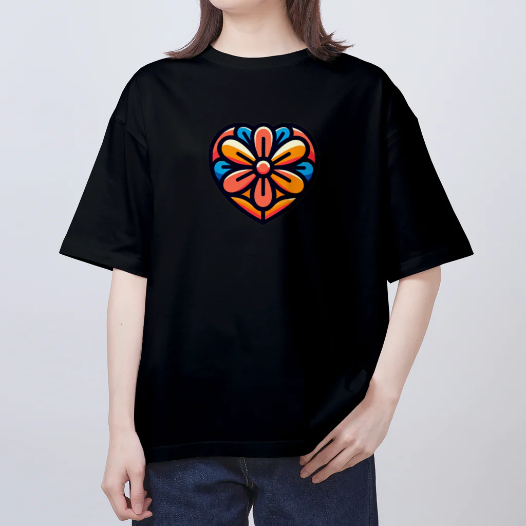 ♡marupanmaru♡のハートフラワー2 オーバーサイズTシャツ