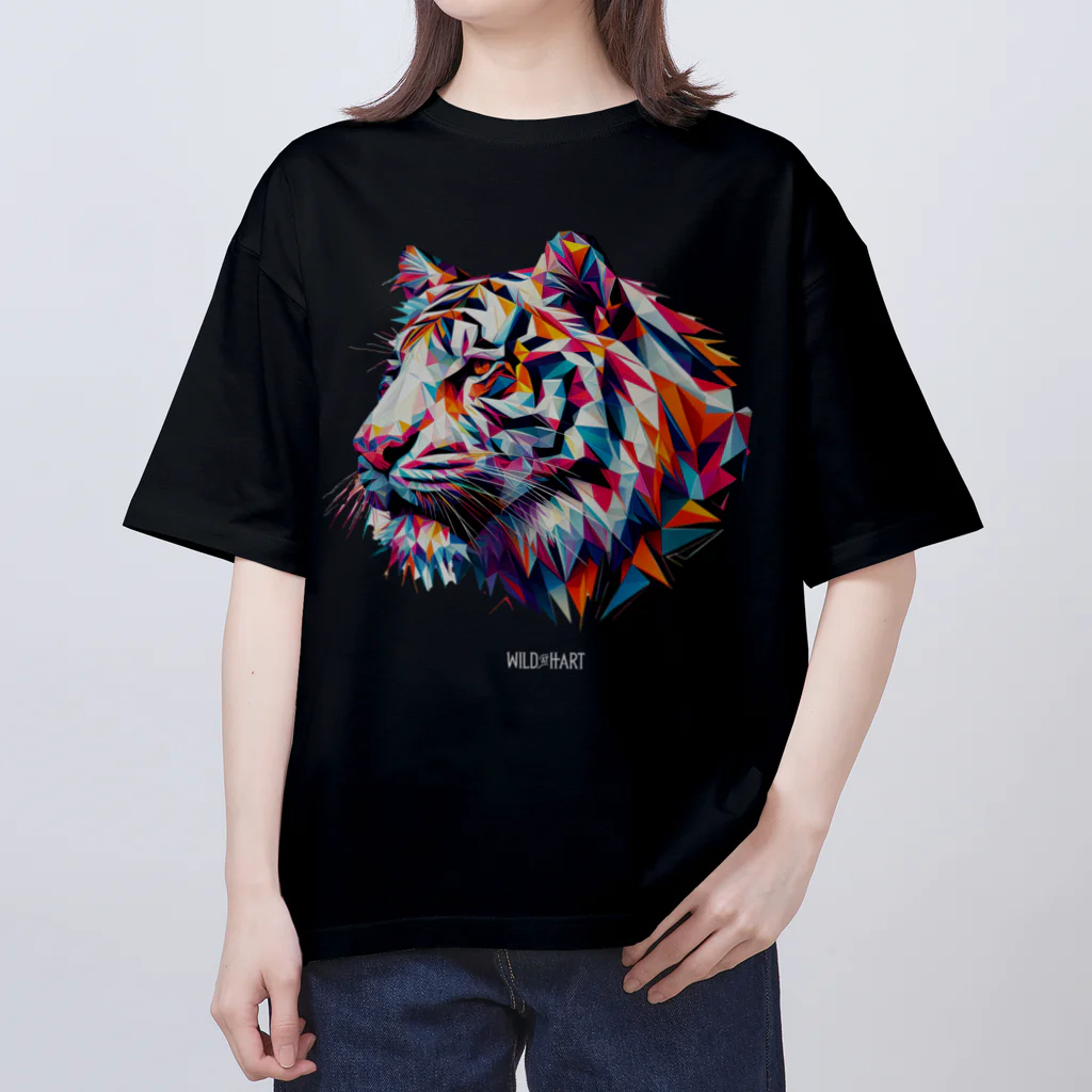 BlackSoddy'S SHOPのタイガーPolygonal Oversized T-Shirt