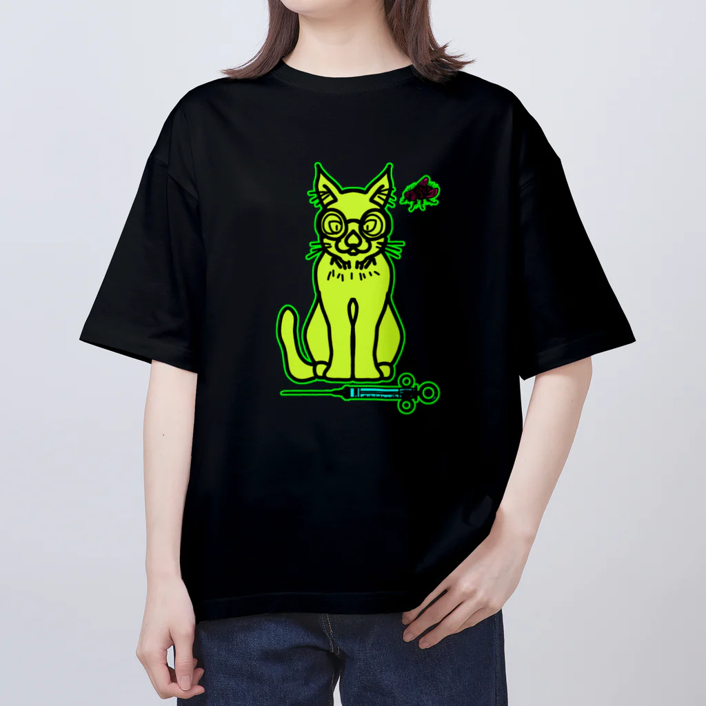 JINPIN (仁品)の待ちきれない猫 Oversized T-Shirt