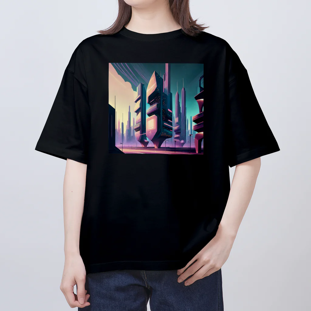 のんびりアート工房のサイバーパンク都市 Oversized T-Shirt