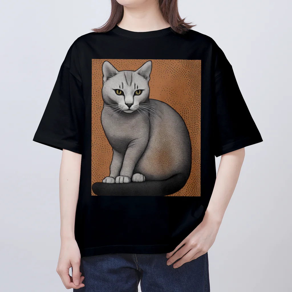 F2 Cat Design Shopのhairless cat 001 Oversized T-Shirt