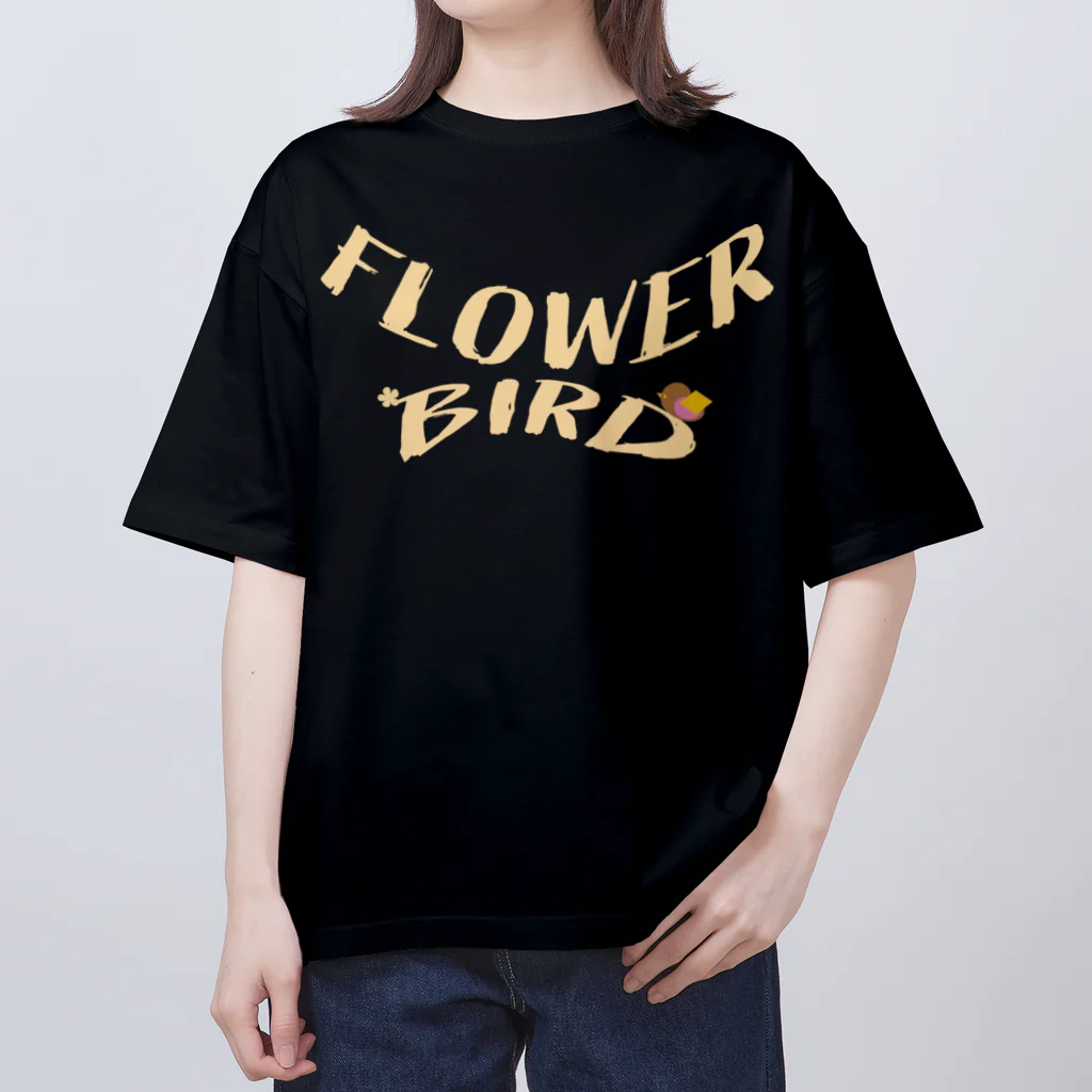 Yums CollectionのBlack Flower Bird オーバーサイズTシャツ