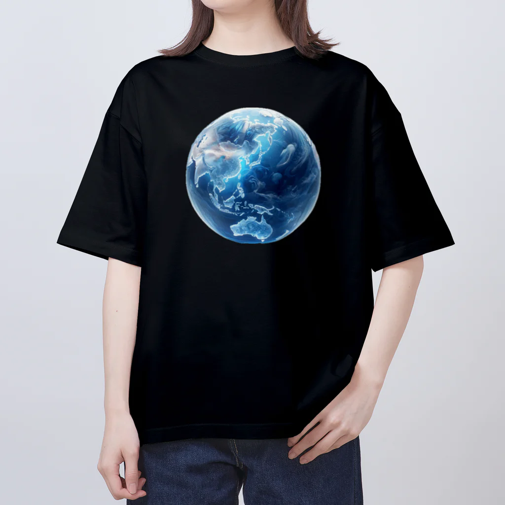 Ryoukaの地球_ガラス玉 オーバーサイズTシャツ