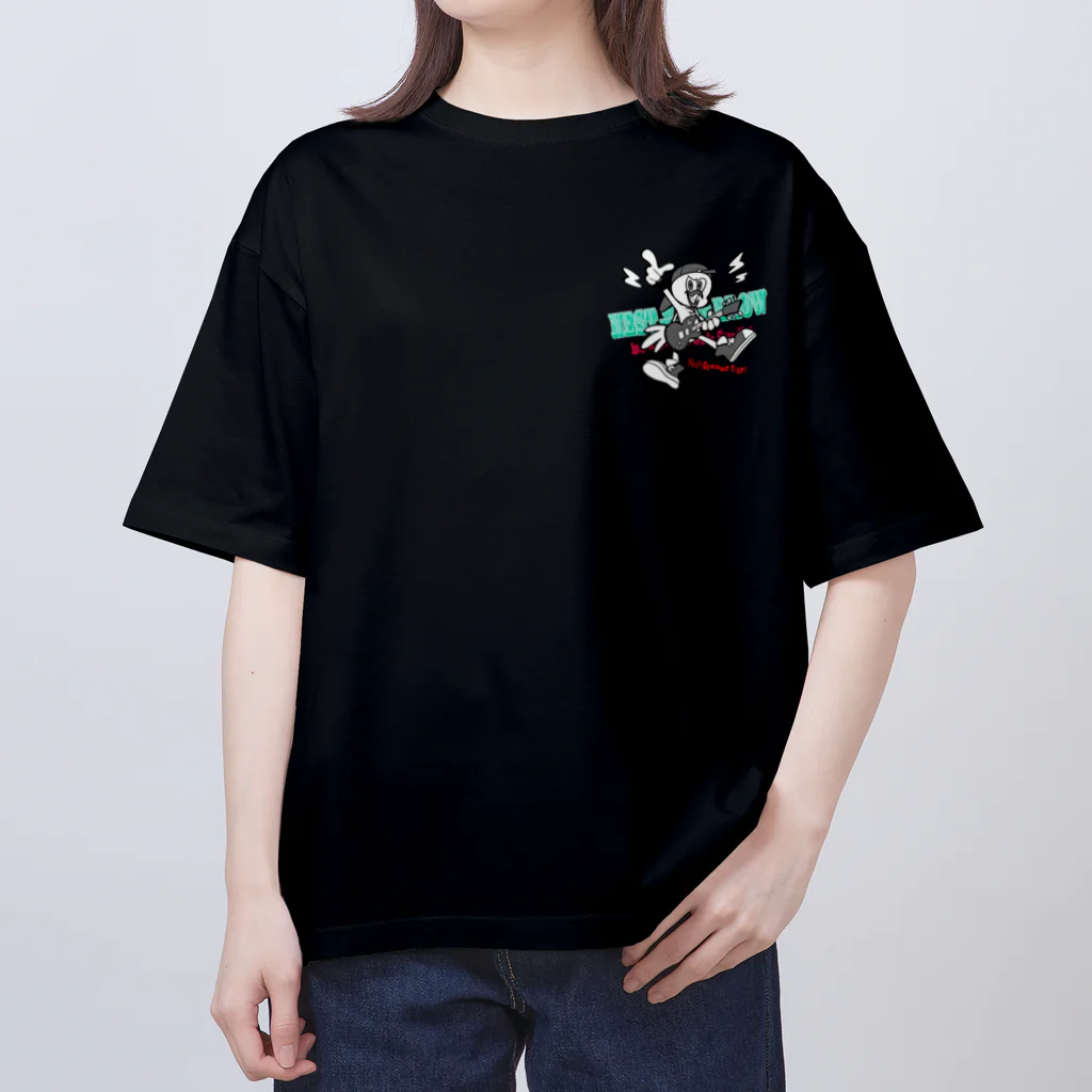 わわわ！デリバリーのNEST OF THE SPARROW cartoon!! BLACK オーバーサイズTシャツ