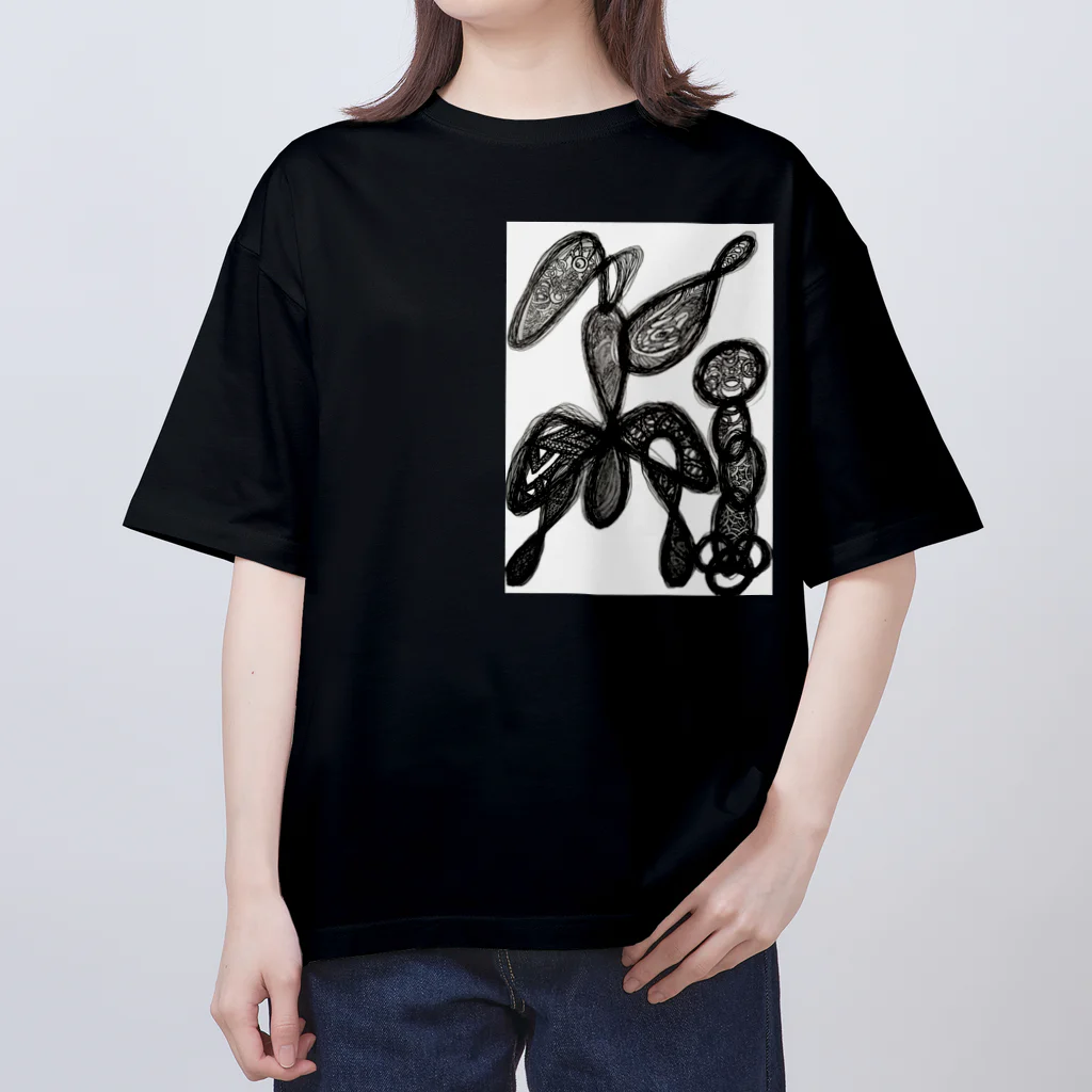 手描き屋　ゆうのyuu。ボールペンデザイン オーバーサイズTシャツ