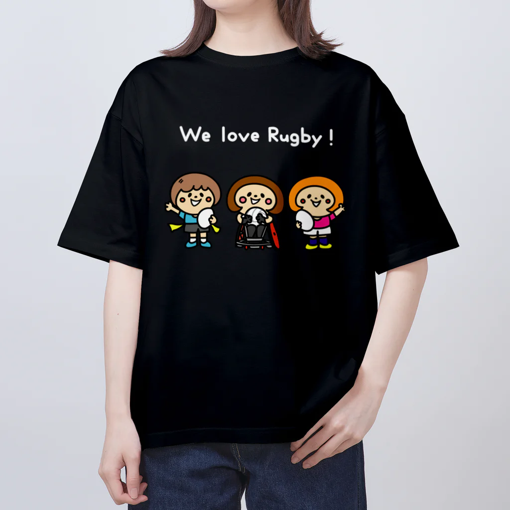 ラガールちゃんのWe love rugby! 【文字ホワイト】 オーバーサイズTシャツ