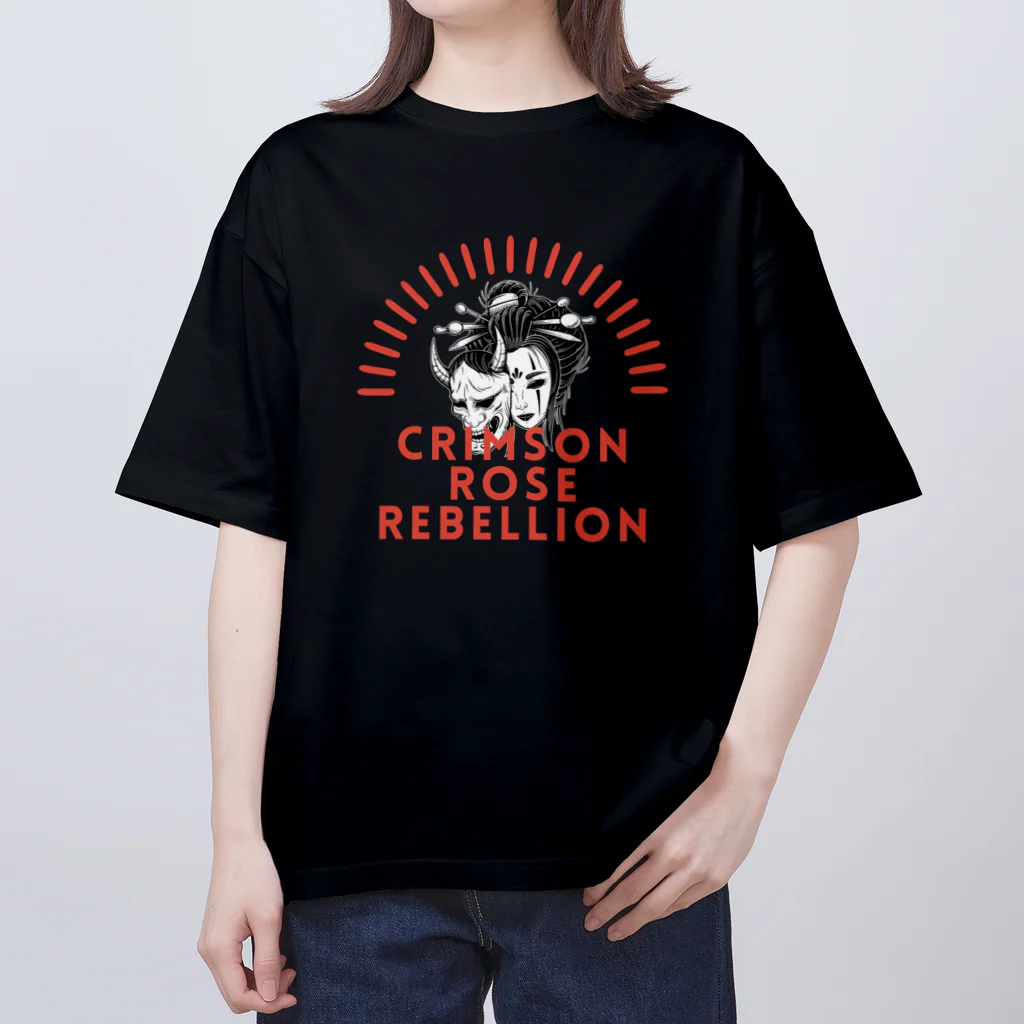 CHIBE86のCrimson Rose Rebellion オーバーサイズTシャツ