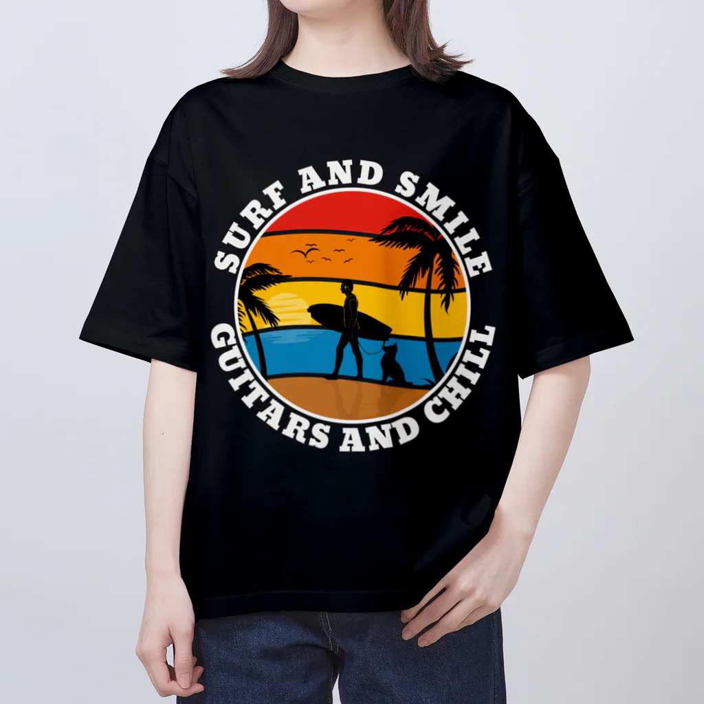 chataro123のSurf and Smile, Guitars and Chill Oversized T-Shirt