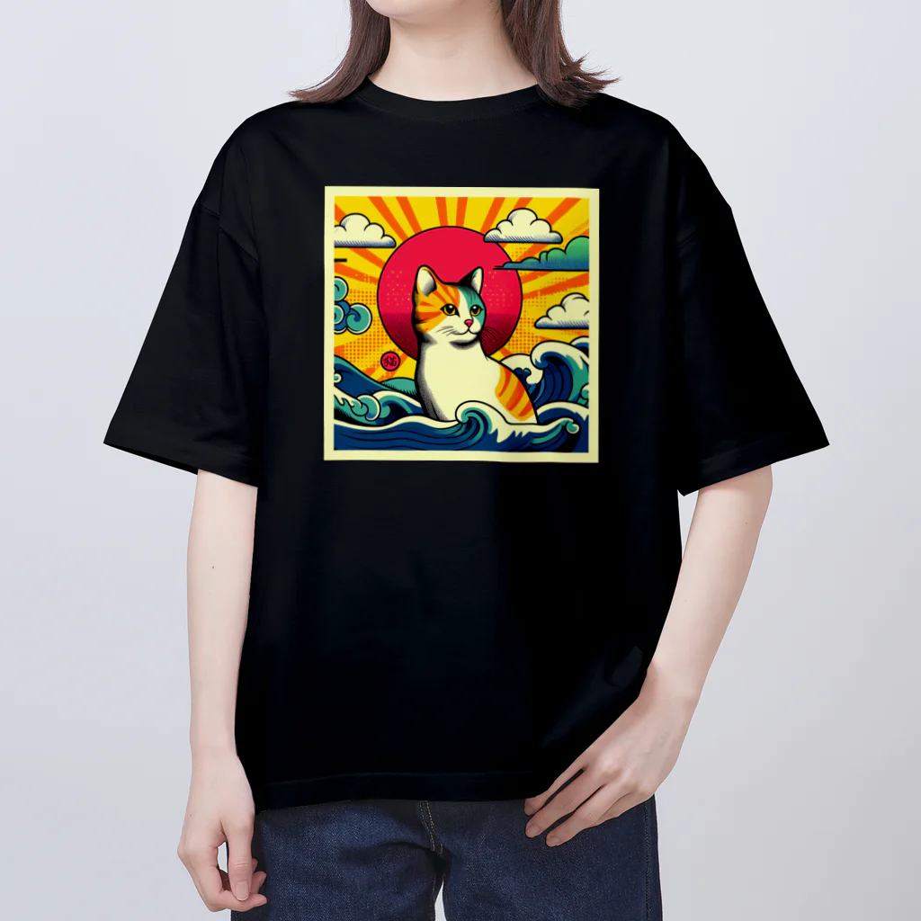 UKIYO-E_POP_by_convert_worksの浮世絵_猫POP Oversized T-Shirt