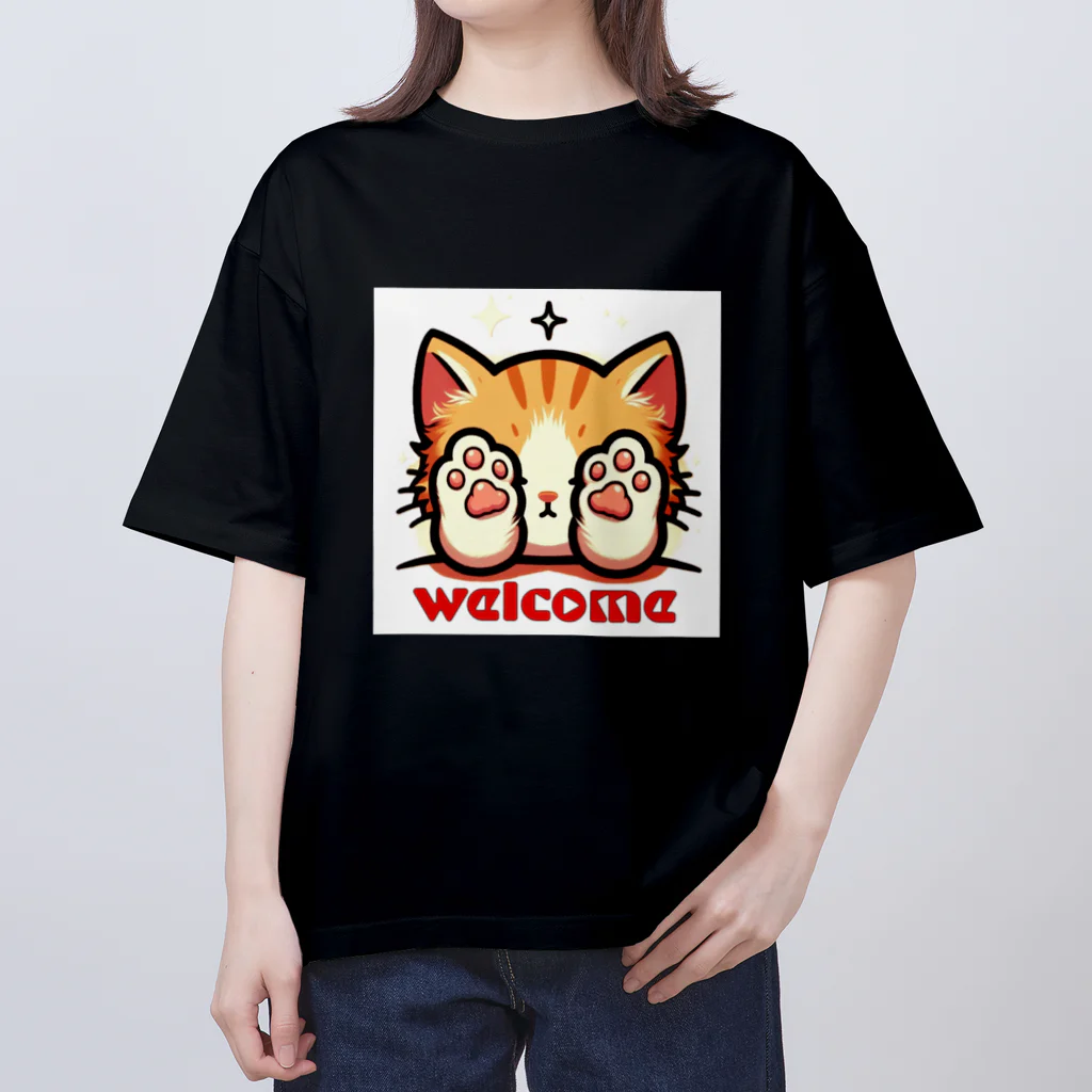 kk-welcomeの肉球で目隠し猫ちゃん Oversized T-Shirt