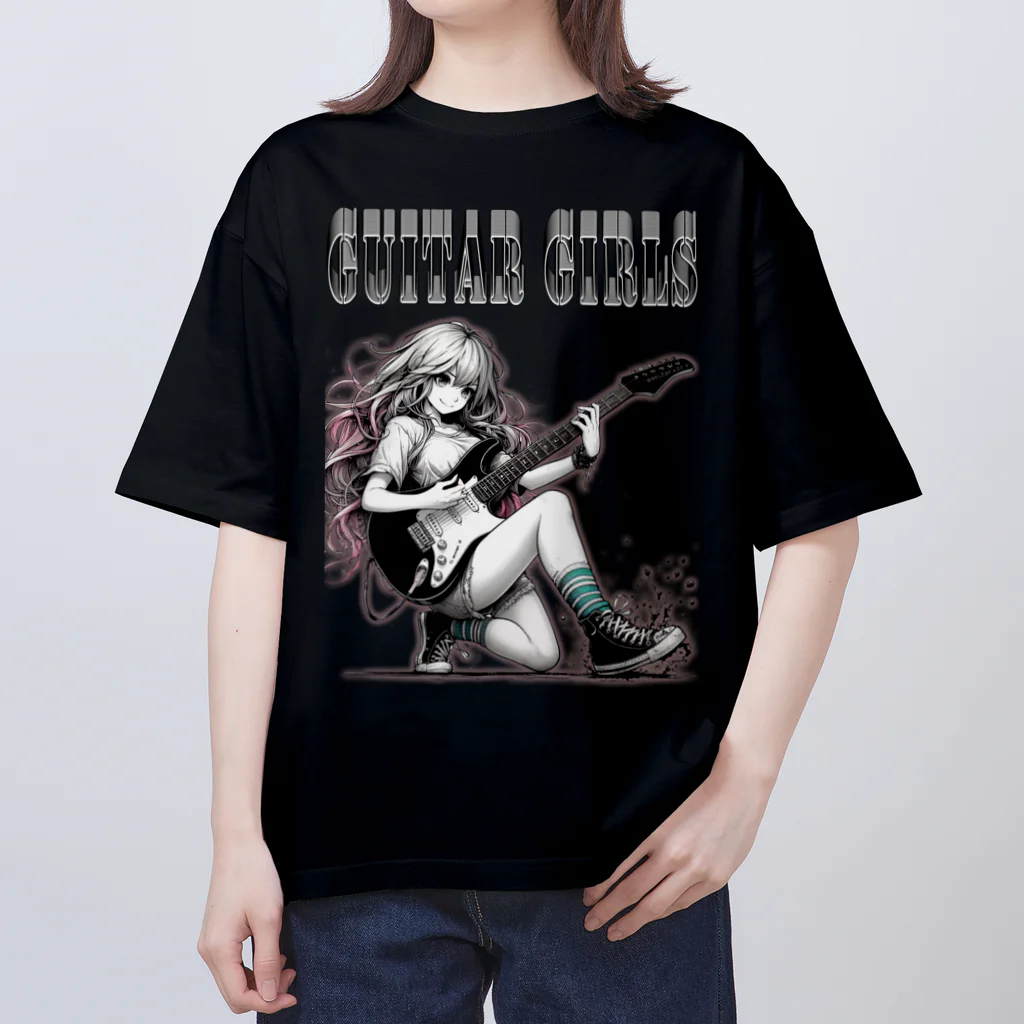 PALA's SHOP　cool、シュール、古風、和風、のGUITAR GIRLS　6 オーバーサイズTシャツ