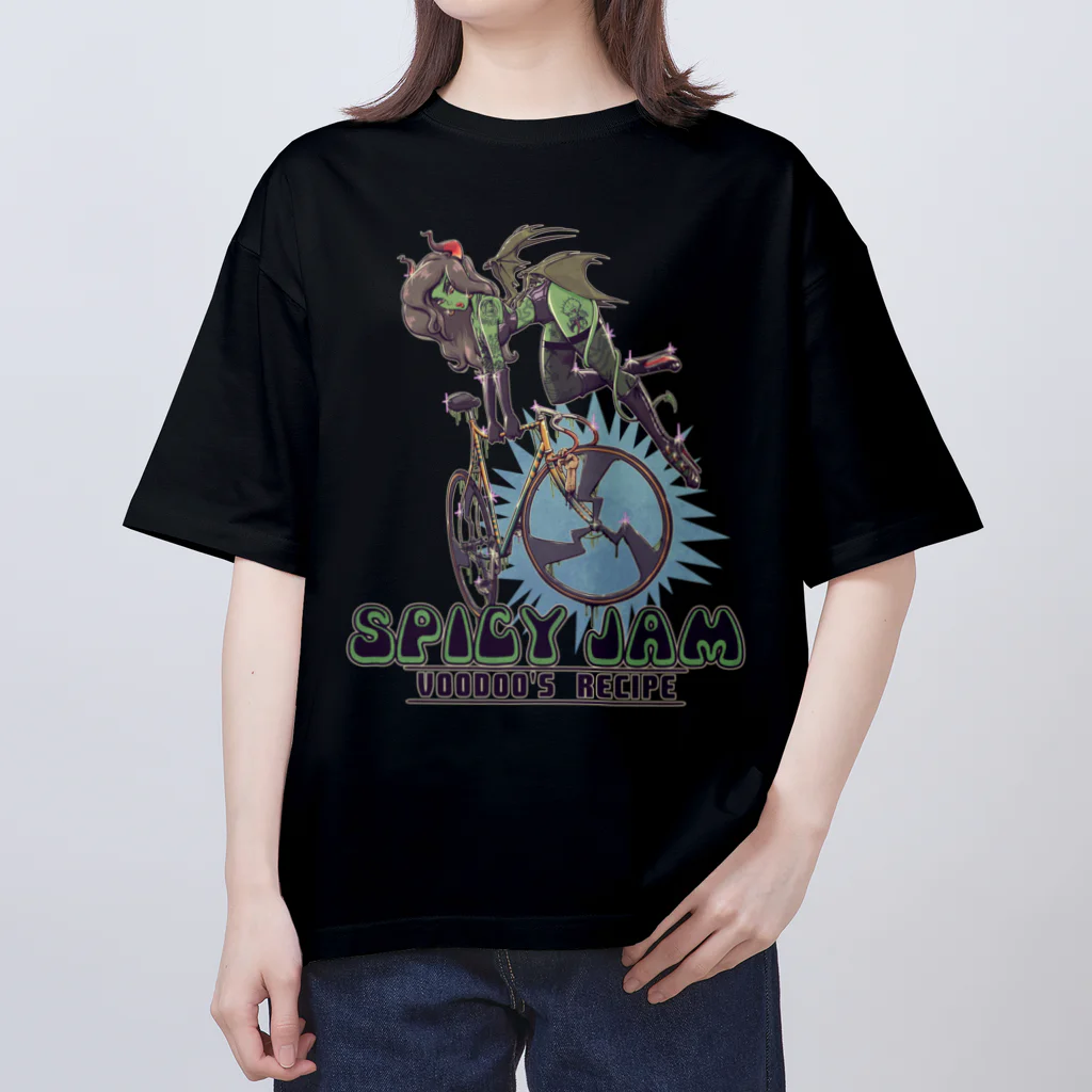 nidan-illustrationの"SPICY JAM" (green) オーバーサイズTシャツ