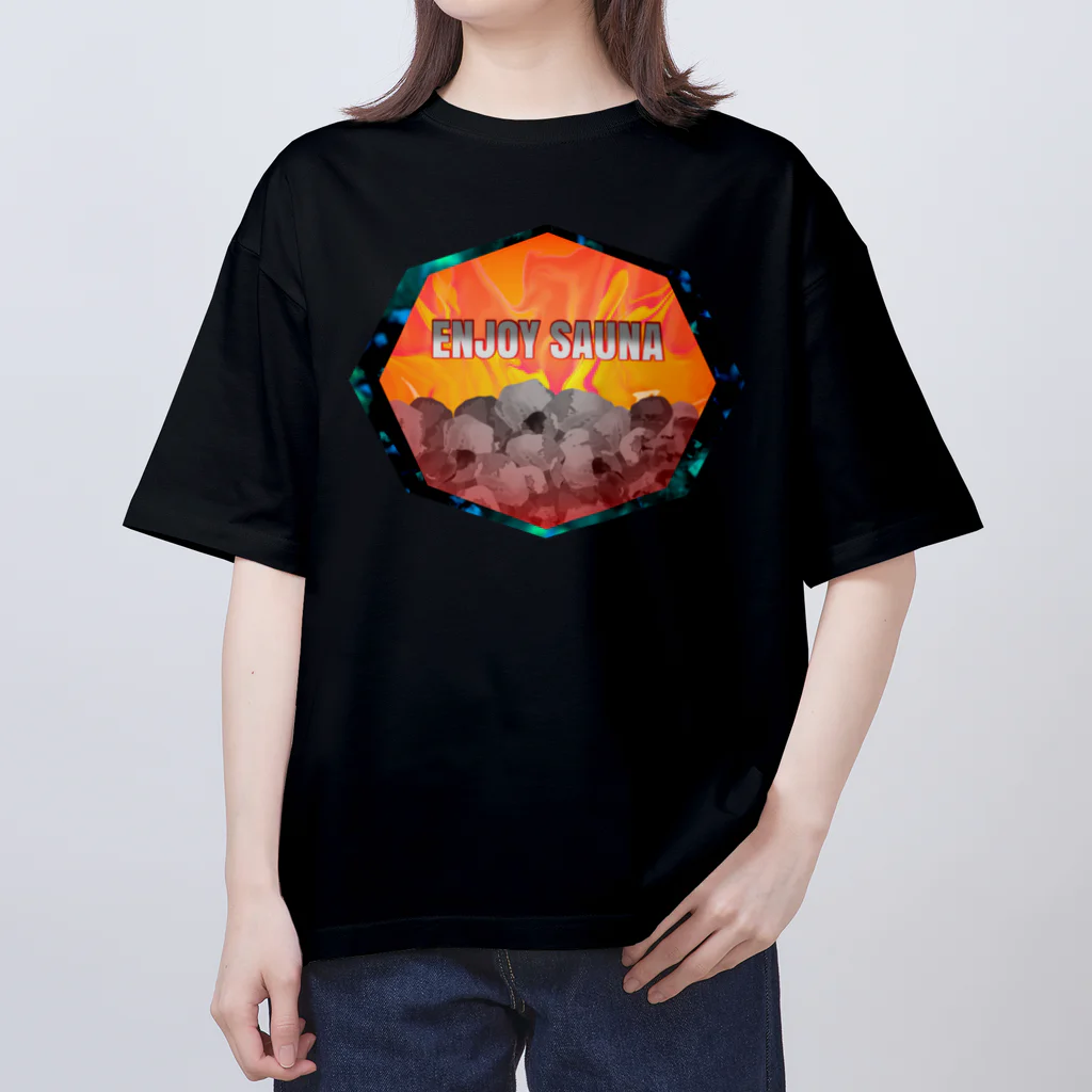 ぽんぽこあんぽんたんのENJOY SAUNA Oversized T-Shirt