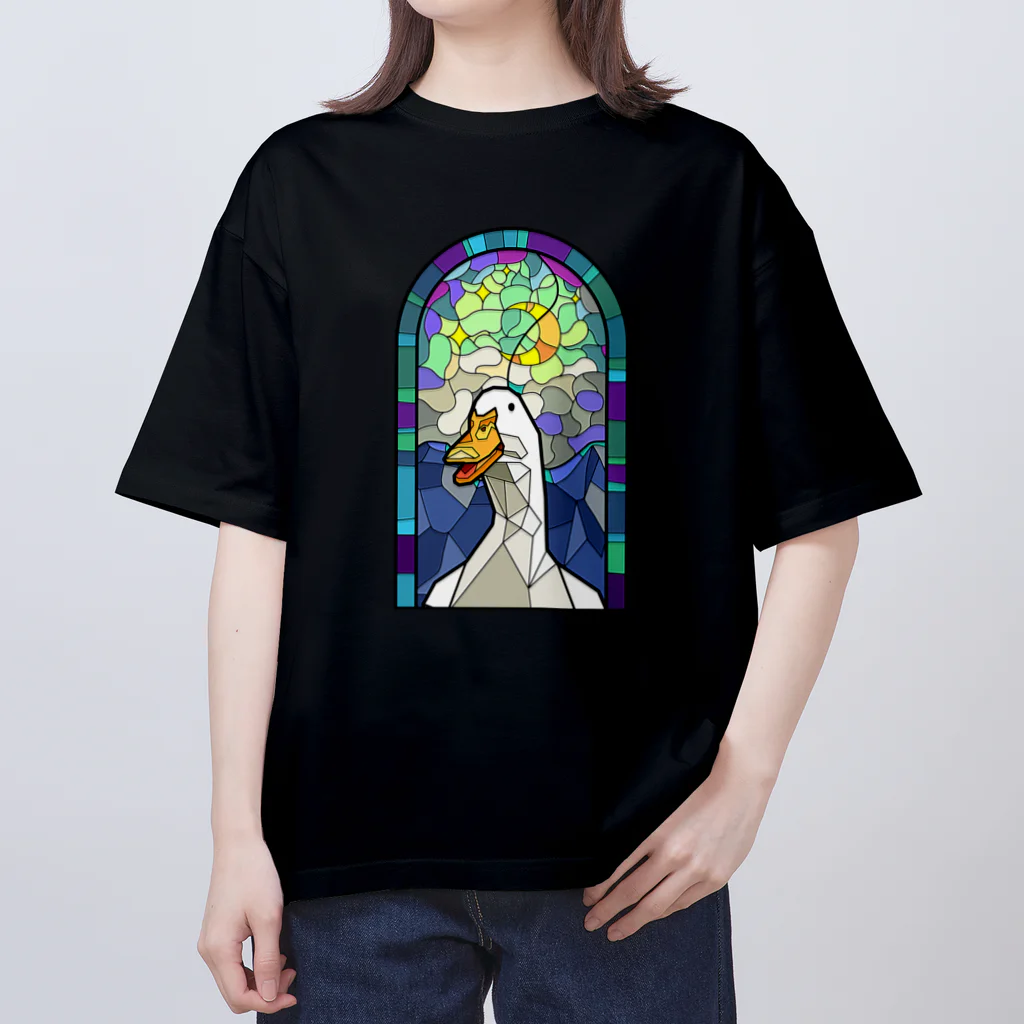 アルバトロスデザインの聖ダック教会２ オーバーサイズTシャツ