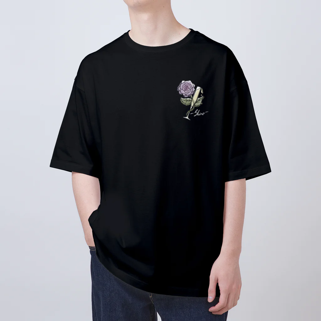 Djiro Online Shopの傾くグラスの薔薇Tシャツ オーバーサイズTシャツ