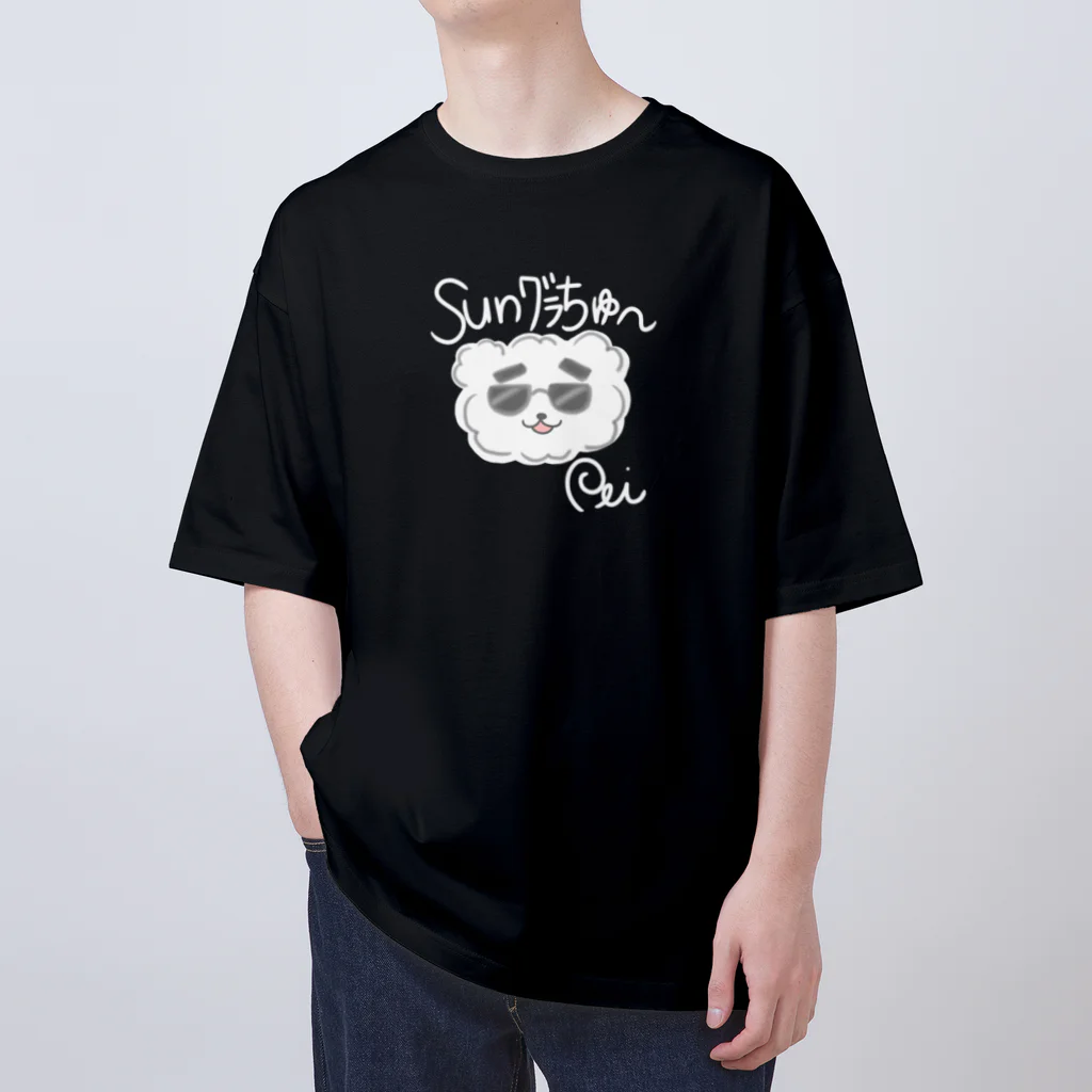 P_aquaのサングラチュー（白文字VER） Oversized T-Shirt