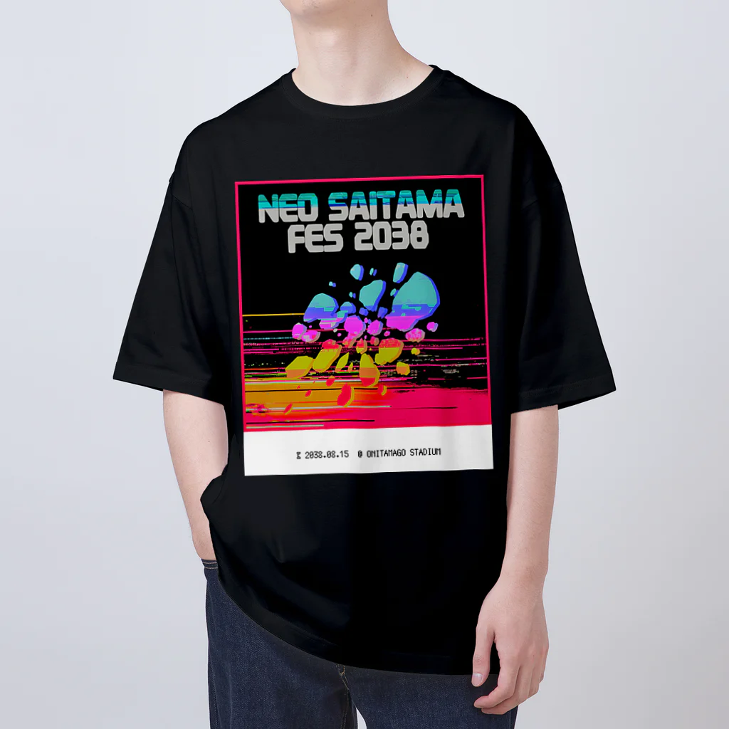 ニンジャスレイヤー公式/ダイハードテイルズの【両面な】NEO SAITAMA FES 2038 Oversized T-Shirt