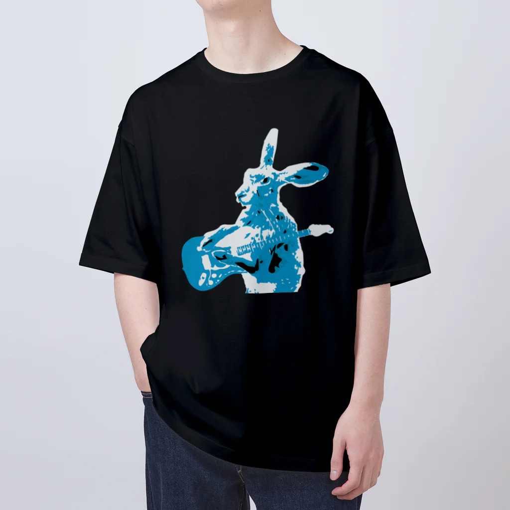 AngelRabbitsのジャックウサギのギター オーバーサイズTシャツ