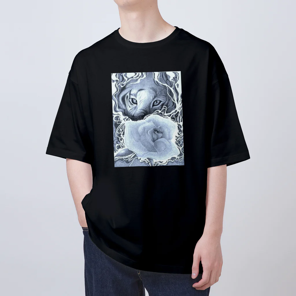 福　来の虎と薔薇 Oversized T-Shirt