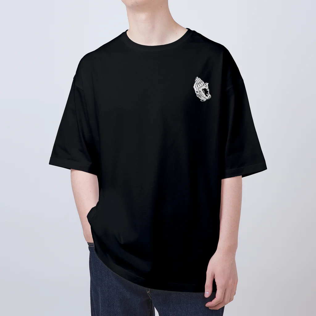 Demon Lord 9 tailsの『PRAYING HANDS（ﾜﾝﾎﾟｲﾝﾄ）』 Oversized T-Shirt