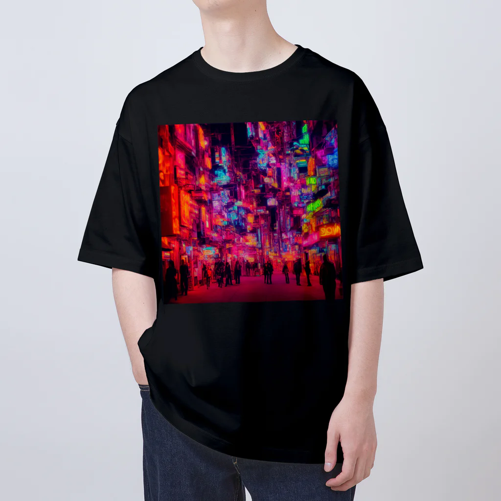 TakashiSのNeon Night City オーバーサイズTシャツ