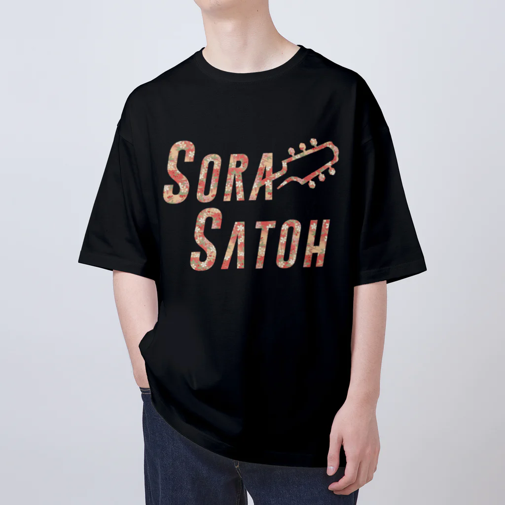 SoraSatohの桜柄 - Sora Satoh ギターロゴ オーバーサイズTシャツ