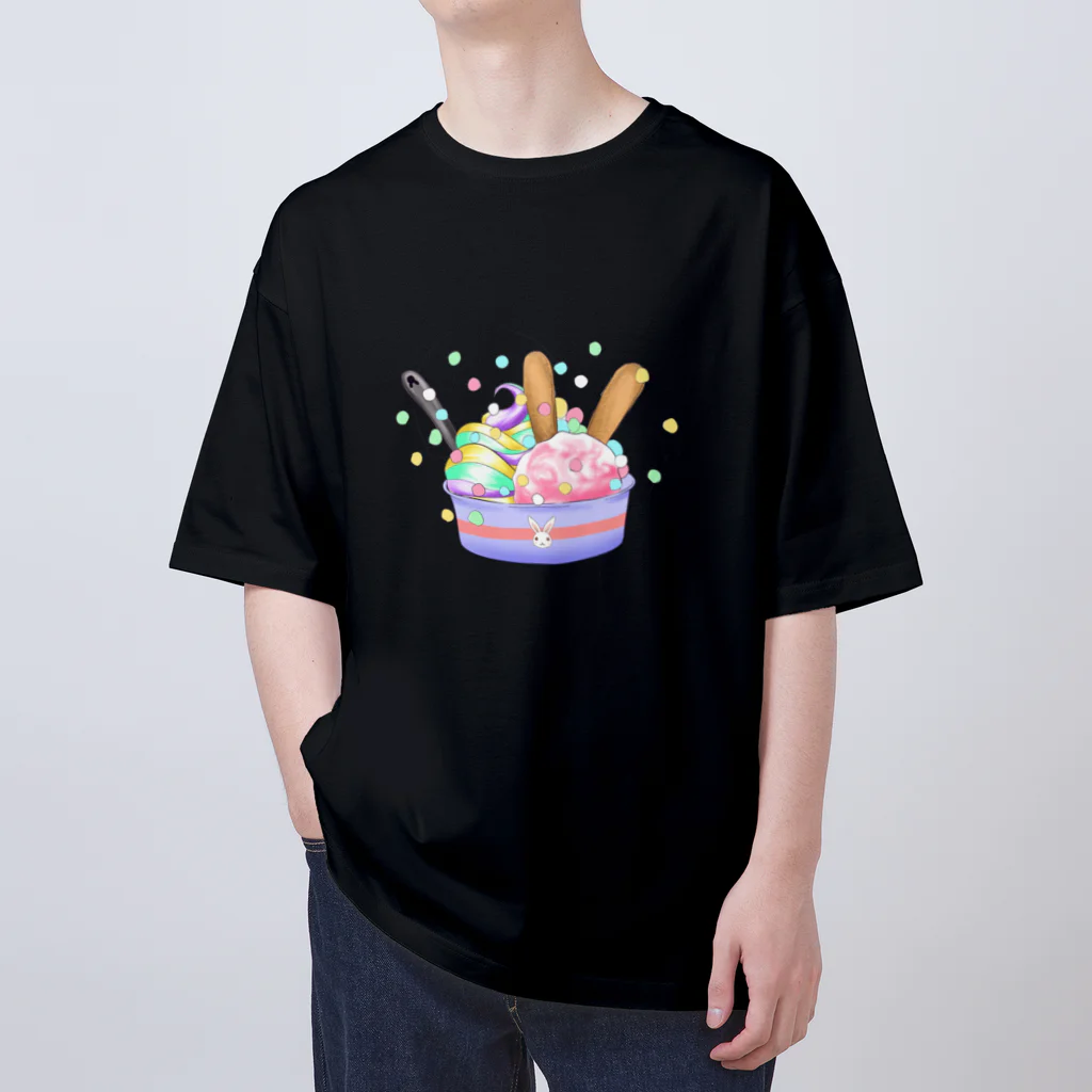 Rabbitflowerのうさカップアイス Oversized T-Shirt