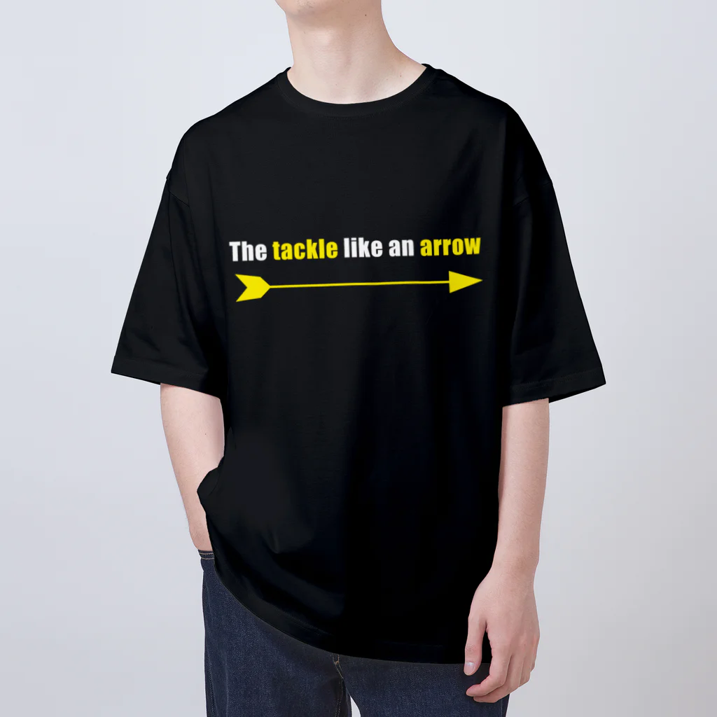 ラグビー　KUMAのThe tackle like an arrow / yellow オーバーサイズTシャツ