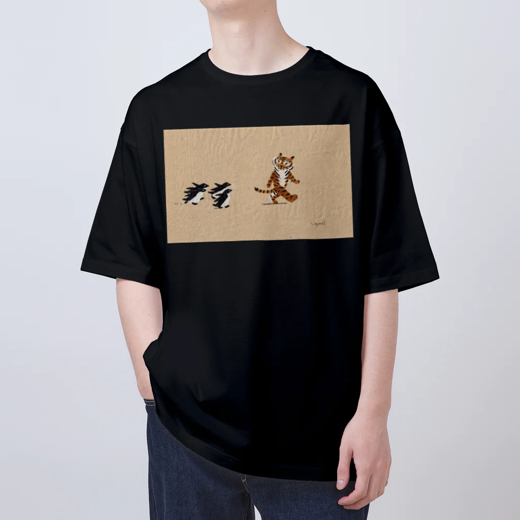 segasworksのトラちゃんとペンギンたち オーバーサイズTシャツ