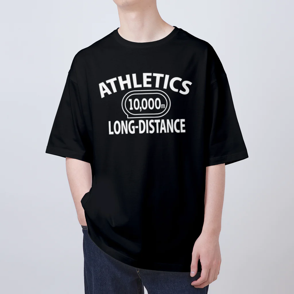 sports_tower スポーツタワーの10000m走・白・長距離走・陸上競技・グッズ・オリジナル・デザイン・Tシャツ・陸上部・男子・女子・美男子・美女・かっこいい・かわいい・アスリート・選手・10000メートル競走・入賞・有望・応援 Oversized T-Shirt