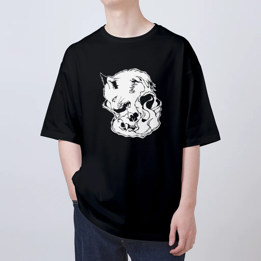 grau und mattのCats And Skulls White オーバーサイズTシャツ