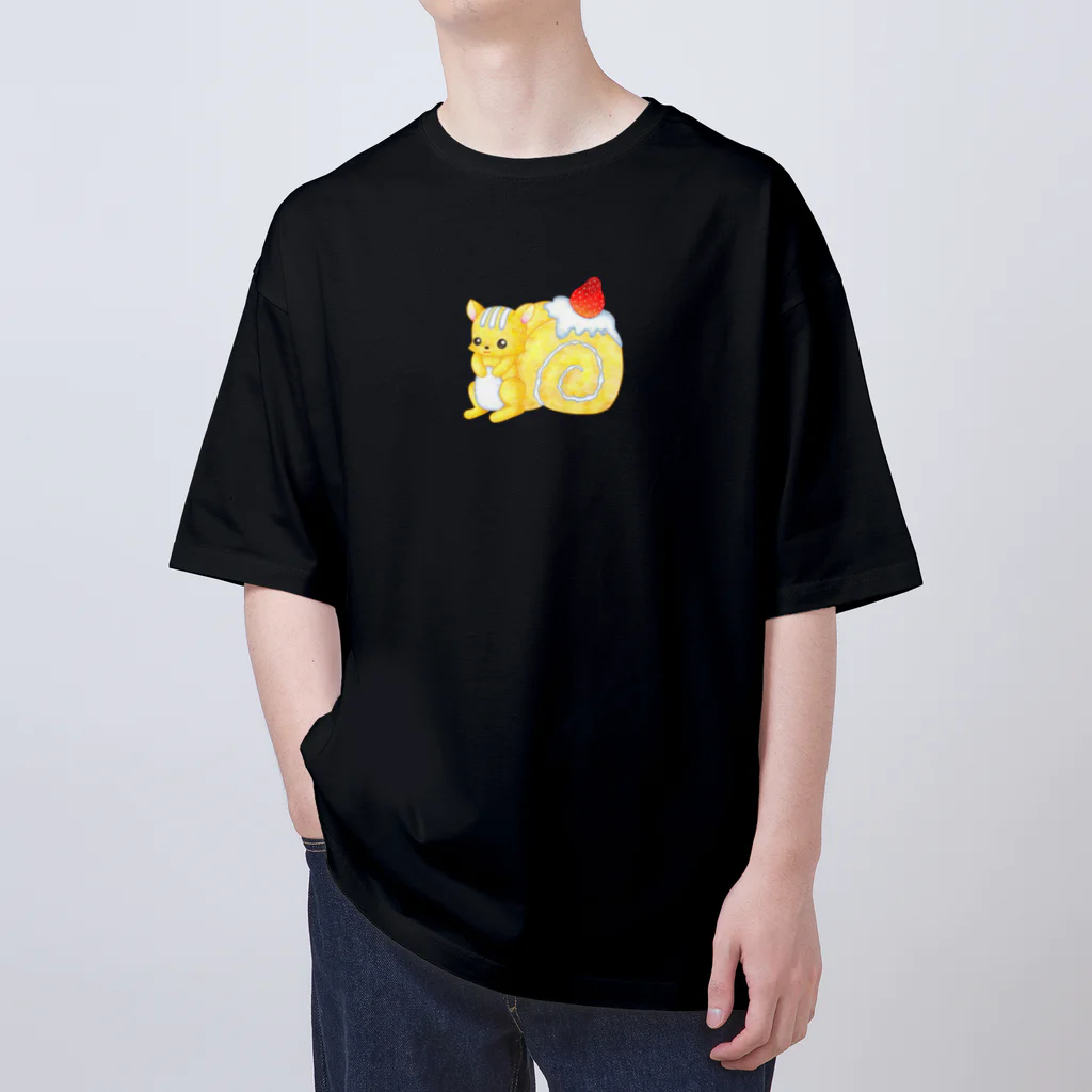 satoayaのアニマルカフェのフードアニマル　ロールケーキリス Oversized T-Shirt