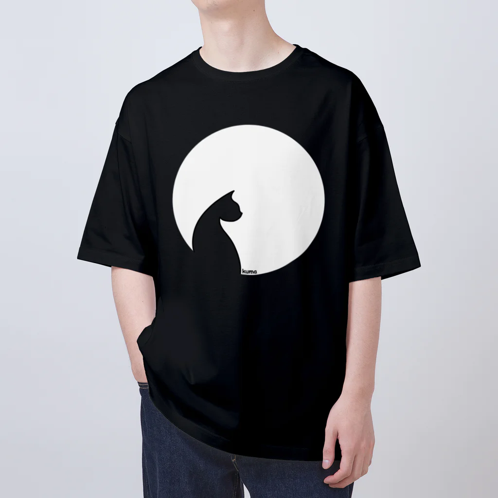 mkumakumaの猫と白丸 Oversized T-Shirt