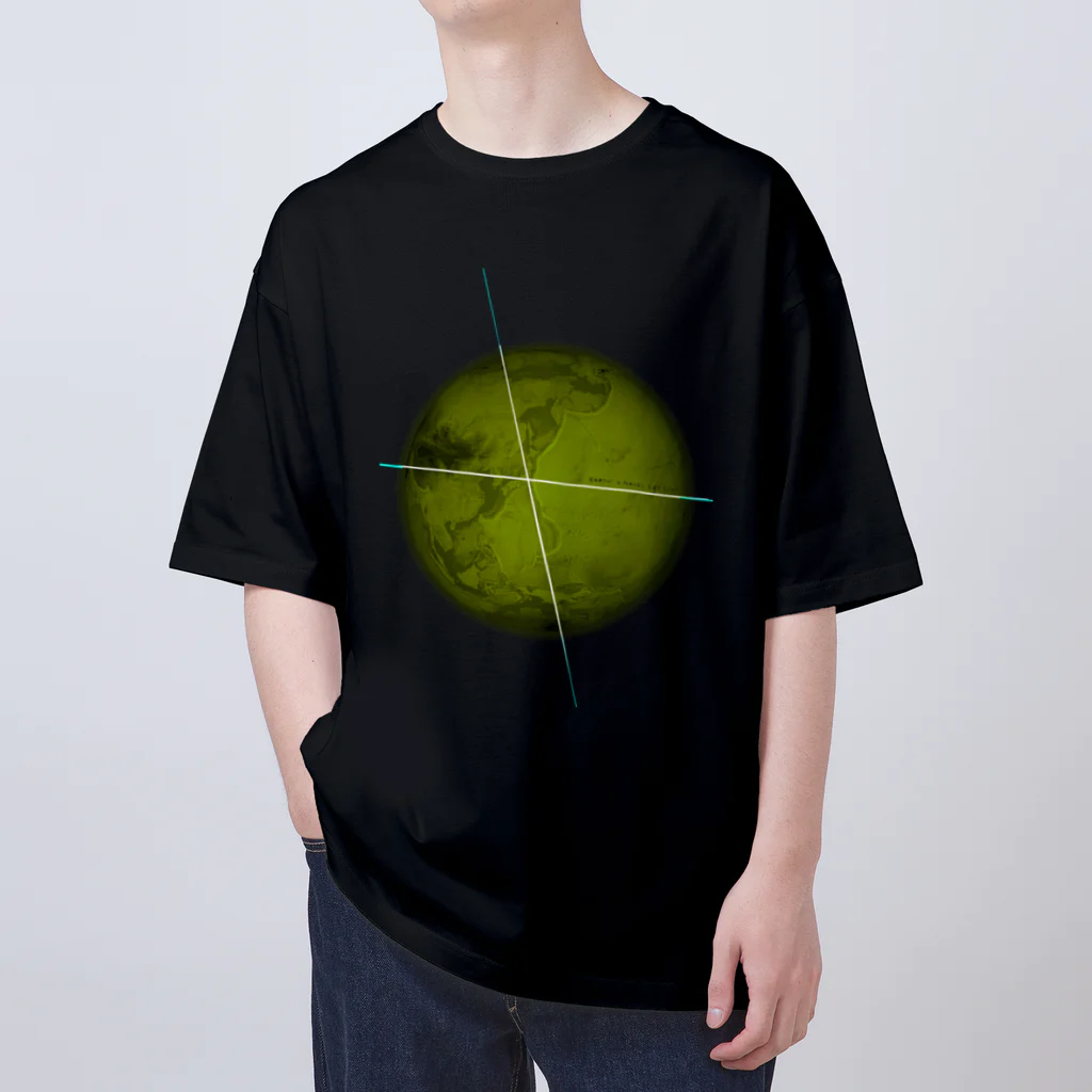 Earth’s Navel Ley LineのEarth's Navel Ley Line (Black) オーバーサイズTシャツ