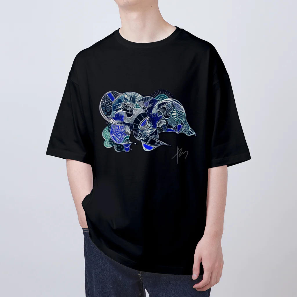 牧 やひろの暗転 鶏土竜 オーバーサイズTシャツ